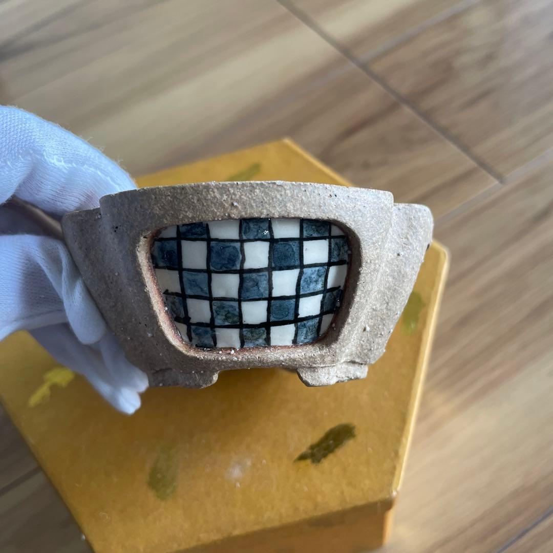 ミニ盆栽鉢 桑津香石 絵鉢 丸鉢 山野草 小品盆栽 ミニ盆栽