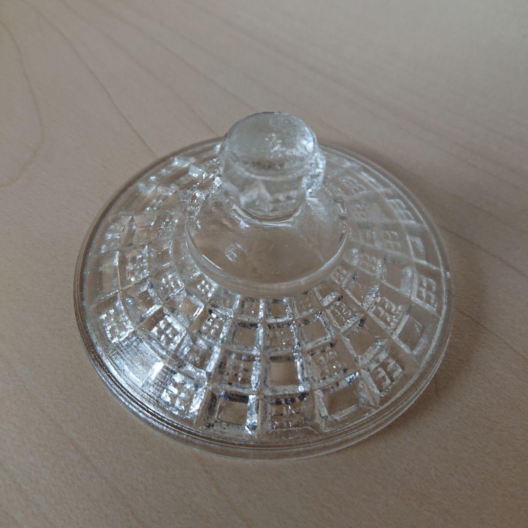 プレスガラス キャンディポット ボンボン入れ シュガーポット 蓋物
