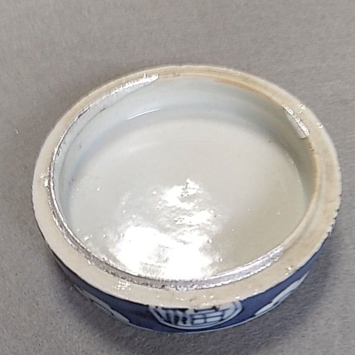 古伊万里香合　古伊万里染付香合　煎茶道具　古伊万里盒子　印盒　鳳凰図香合