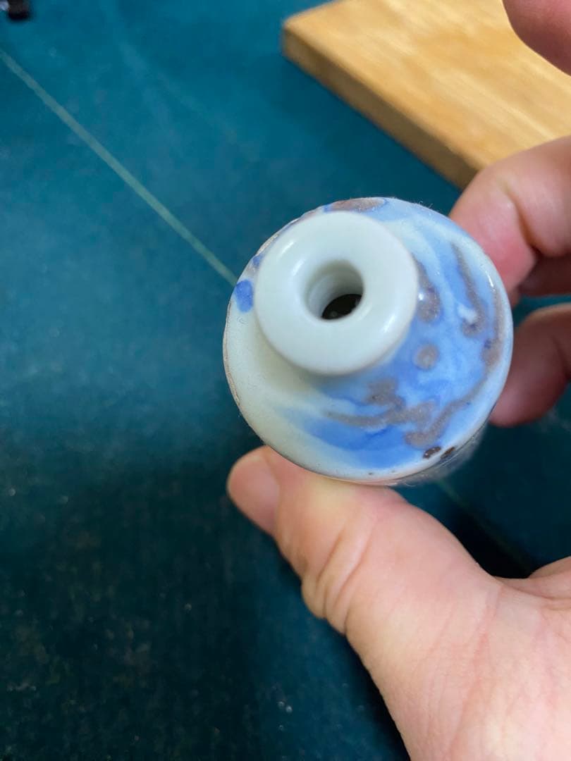 鼻煙壼 青花釉裏紅 清時代 康熙年製 唐物