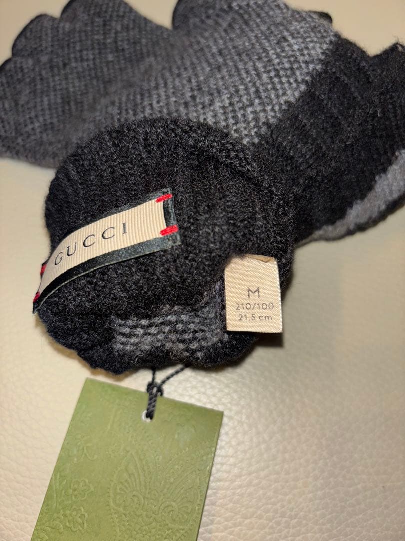 GUCCI グッチ GG カシミヤ フィンガーレス グローブ Mサイズ 新品 黒