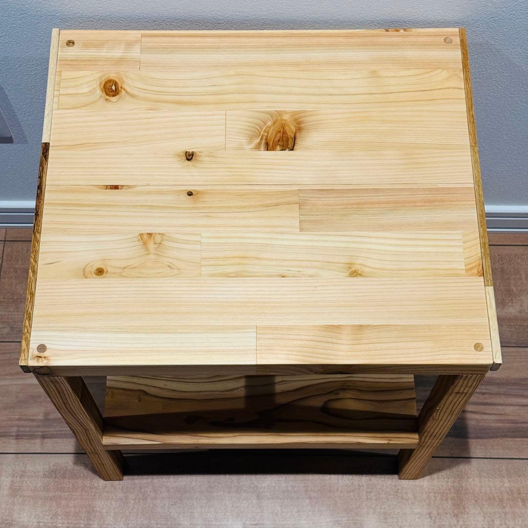 ナチュラルウッドサイドテーブル/天然木製/杉無垢材/桧材/北欧