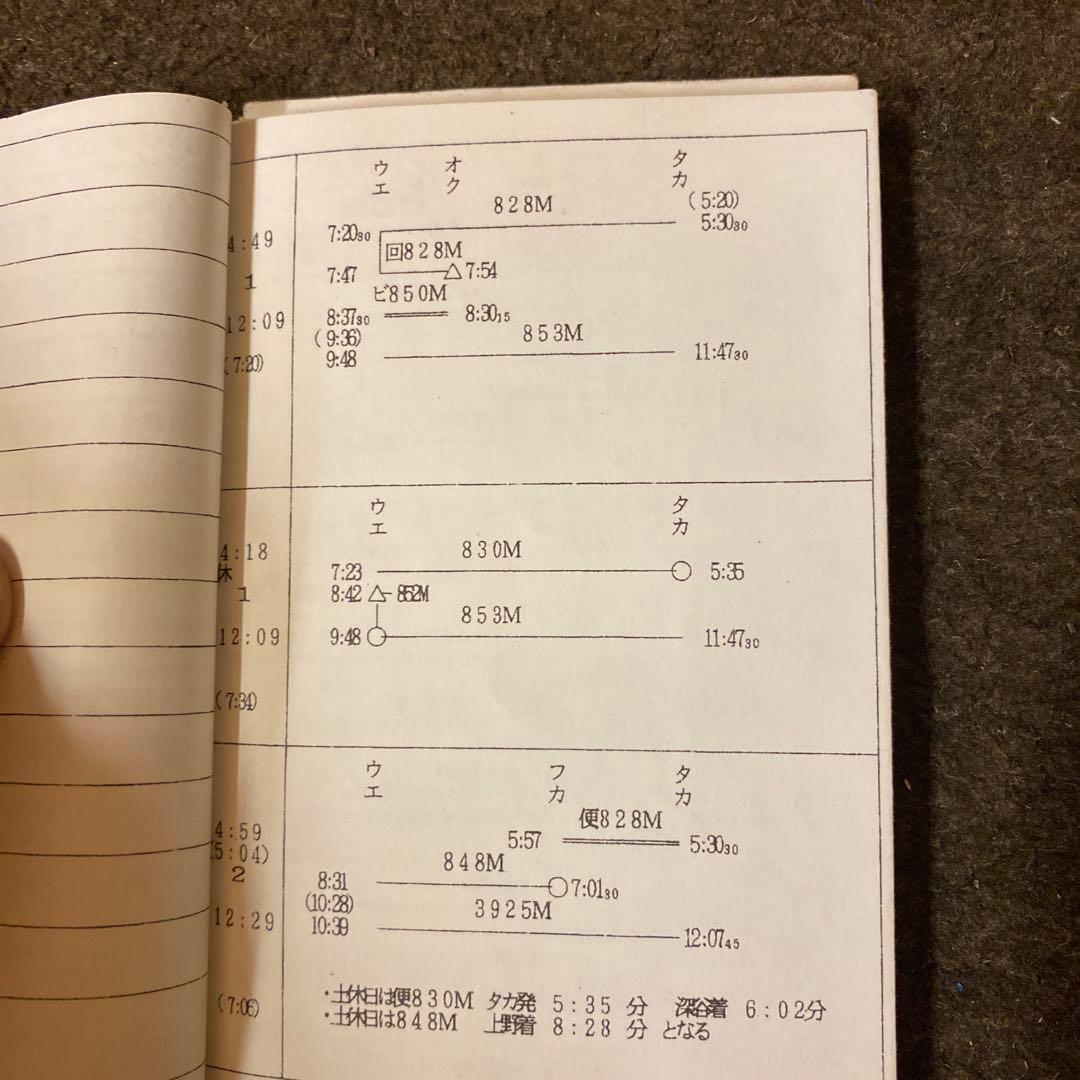 鉄道　乗務員行路表　高崎電車区
