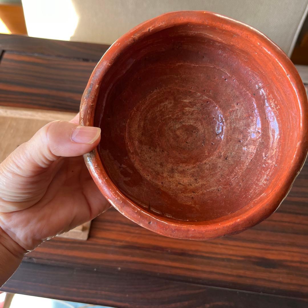 超希少 時代 骨董 日本 アンティーク 赤楽 宗源