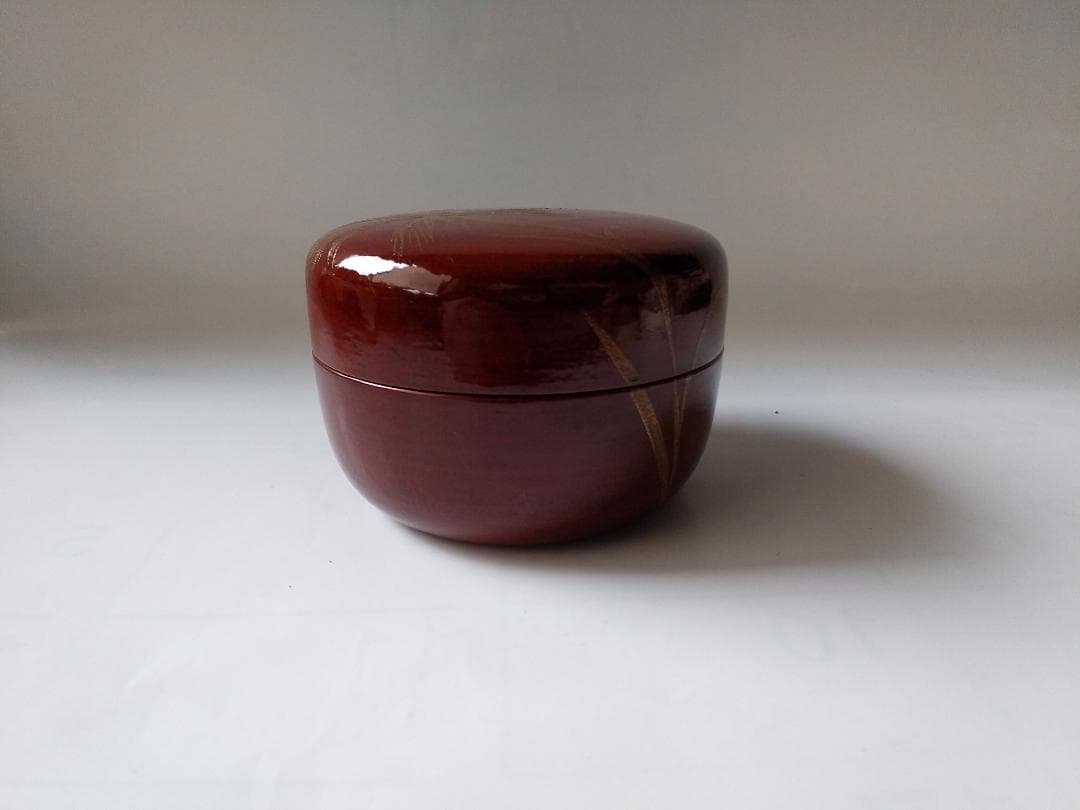 茶道具 茶器 輪島塗 撫子蒔絵 平棗 榎木盛 漆器 漆芸 共箱 共布 栞 新品