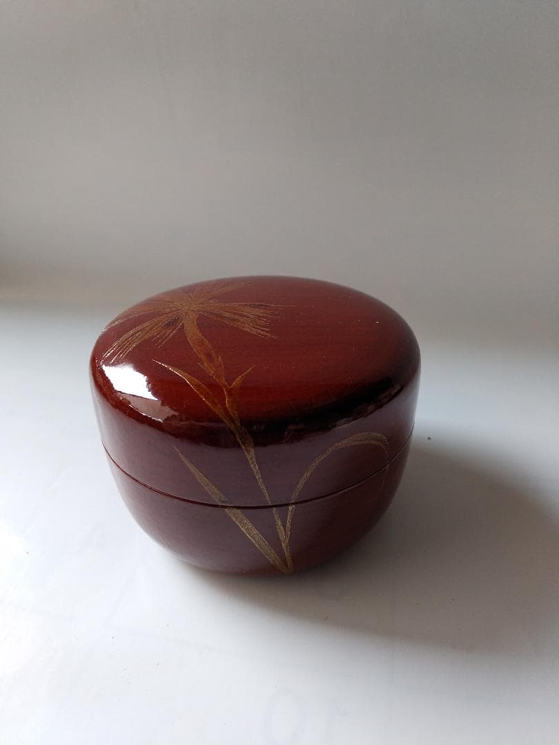 茶道具 茶器 輪島塗 撫子蒔絵 平棗 榎木盛 漆器 漆芸 共箱 共布 栞 新品