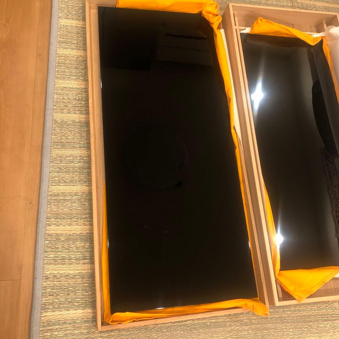 輪島塗 豪秀作 茶道具 黒真塗 長板 炉用 風炉用 壱双 真