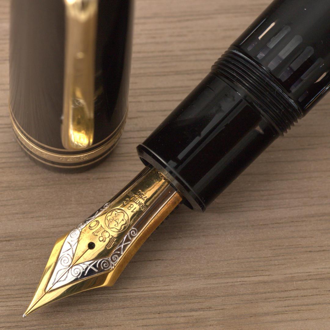 ★美品★　モンブラン　万年筆　149　18C　三帯　F　エボナイト芯　箱インク