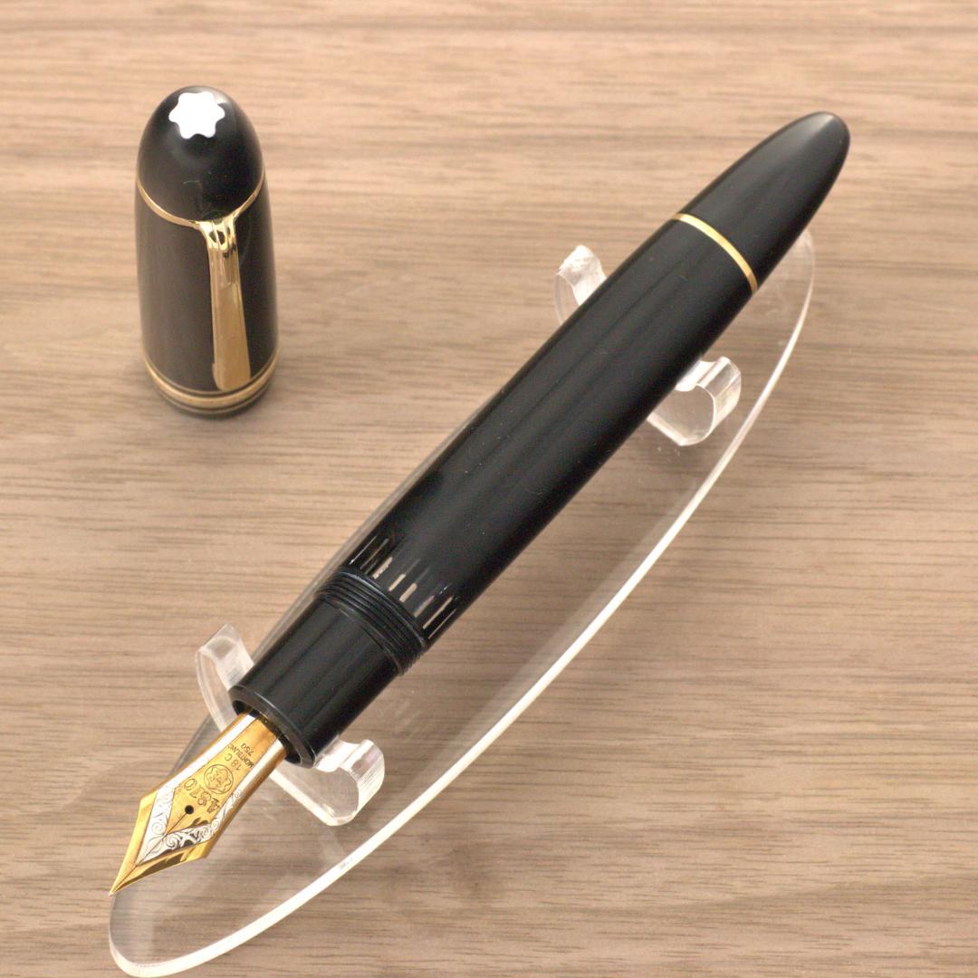 ★美品★　モンブラン　万年筆　149　18C　三帯　F　エボナイト芯　箱インク