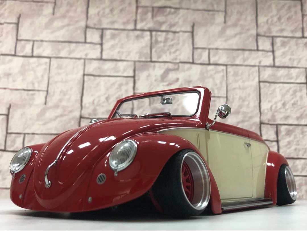 1/18ミニカー　ワーゲンビートル深リムカスタム　V字竹槍マフラー 1/18ミニカー ワーゲンビートル深リムカスタム V字竹槍マフラー 1/18