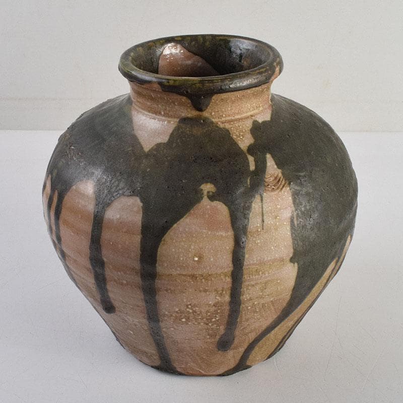 北大路魯山人作 織部焼 壷 時代箱 M R9375H