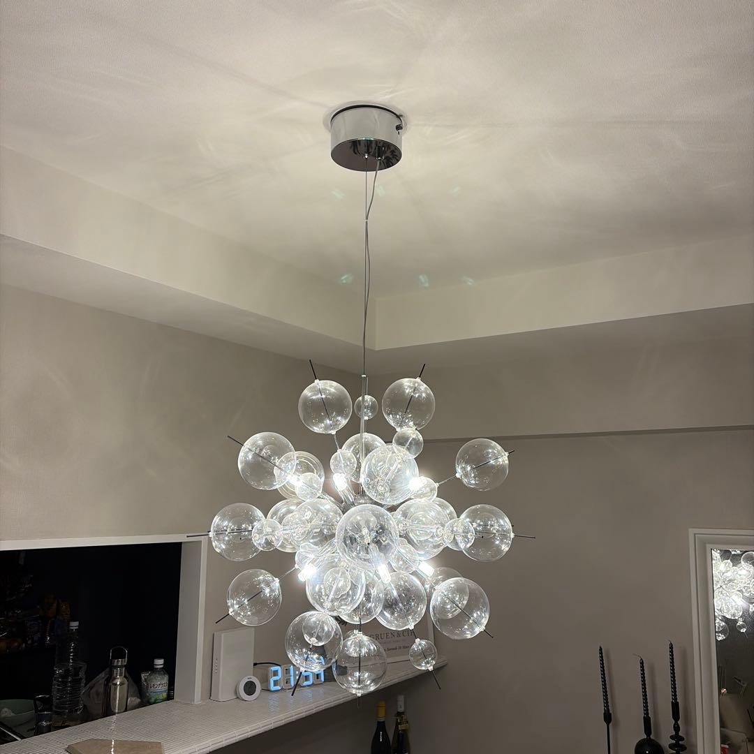 バブルシャンデリア シルバー 10灯 直径60cm 10灯 バブルシャンデリア