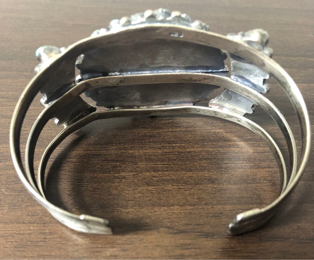 ターコイズ　インディアンジュエリー風バングル　シルバー925 ユニセックス