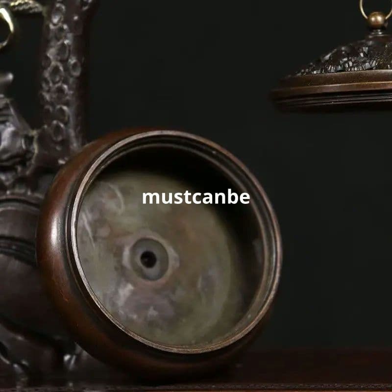 銅製 松鶴延年弔炉薫香炉 客間 茶台 書房 事務室 迎