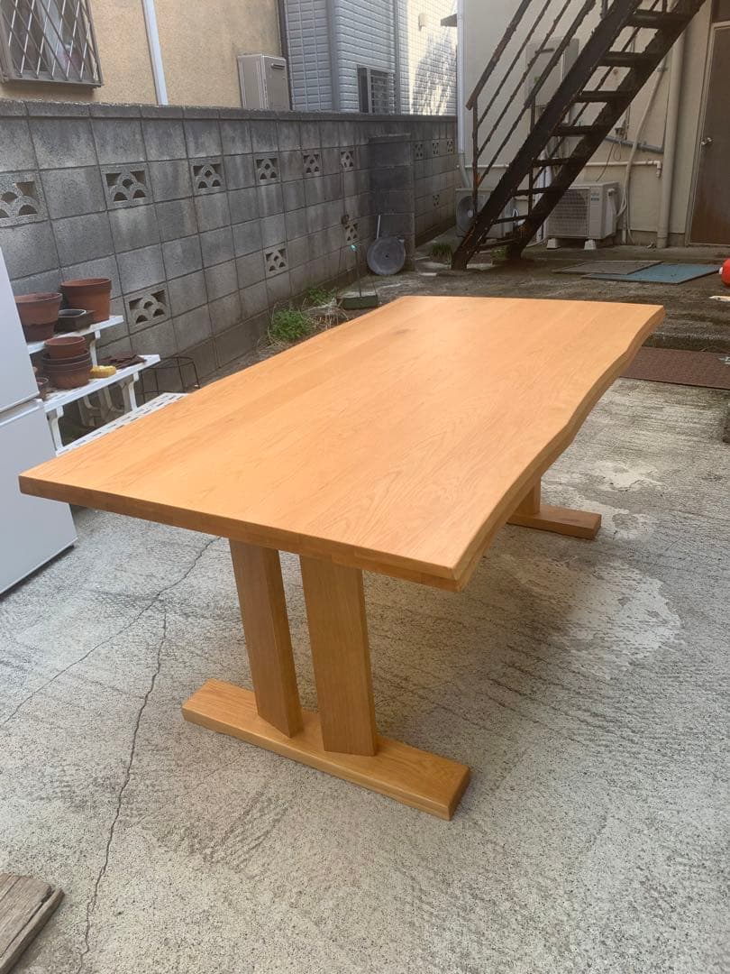 美品ダイニングテーブル 幅165cm タモ材 ウィドゥ・スタイル 食卓テーブル