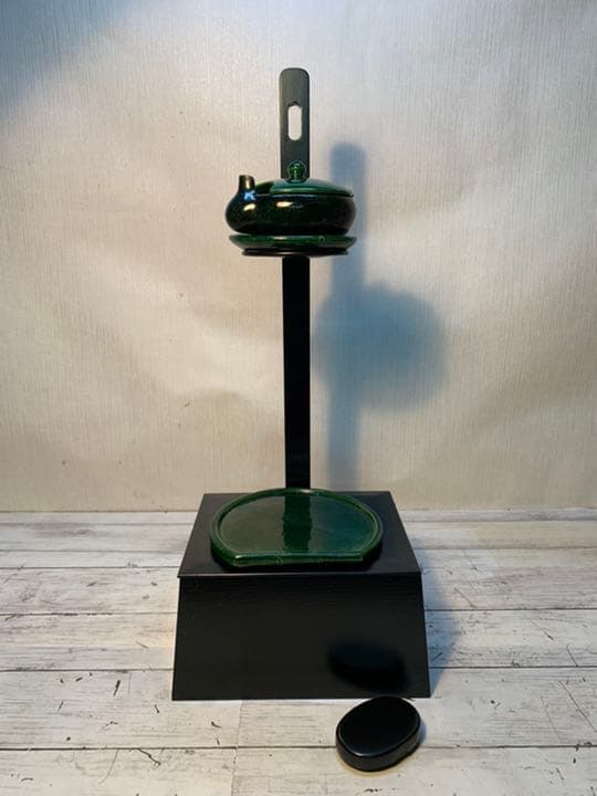 茶道具 夜咄 短檠 ( たんけい ) 雀瓦 火具 灯火器 座敷行燈