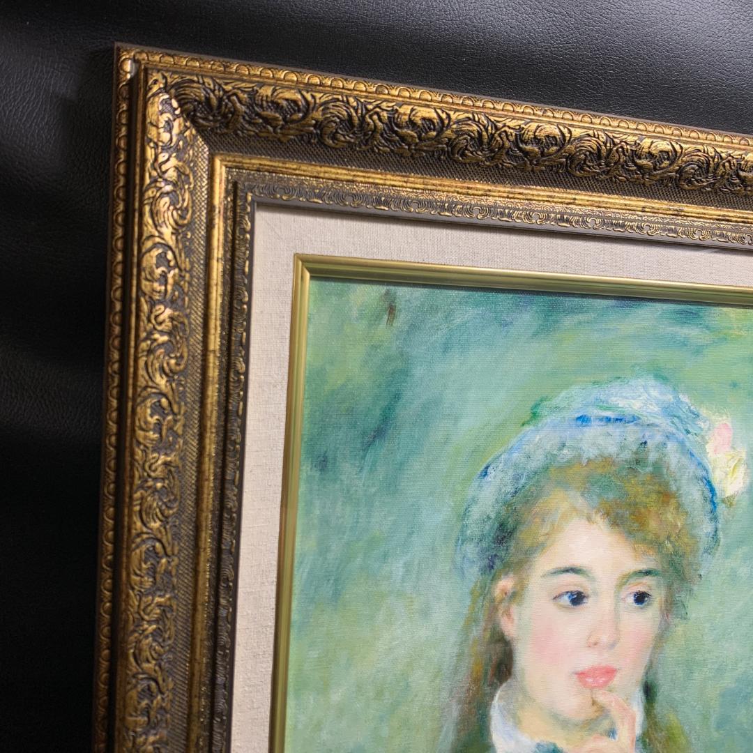 ルノワール 若い娘の肖像 油絵直筆仕上げ　ゴールド額縁 複製画