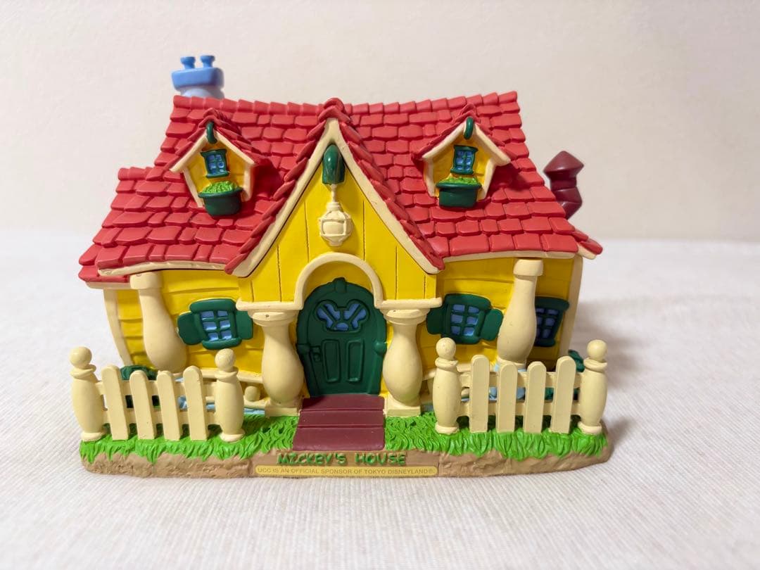 約30年前の非売品、UCC当選品】ミッキー ミニー ドナルドの家 陶器置物