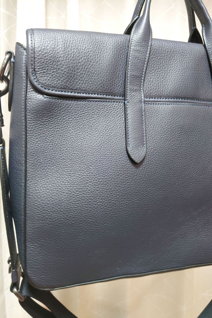 COACH　レザービジネスバッグ　紺