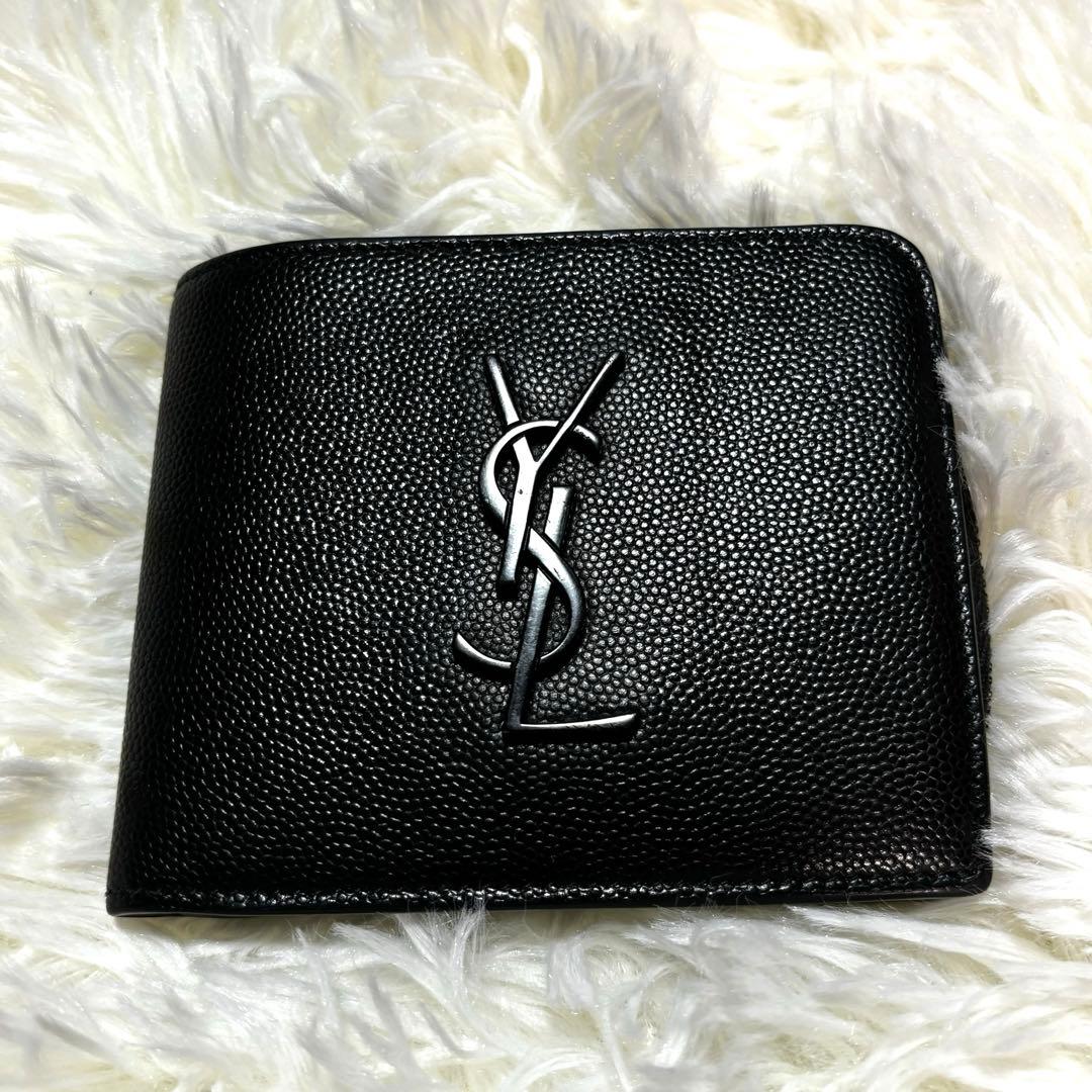 サンローラン(SAINT LAURENT) ブラック レディース二つ折り財布 | 通販