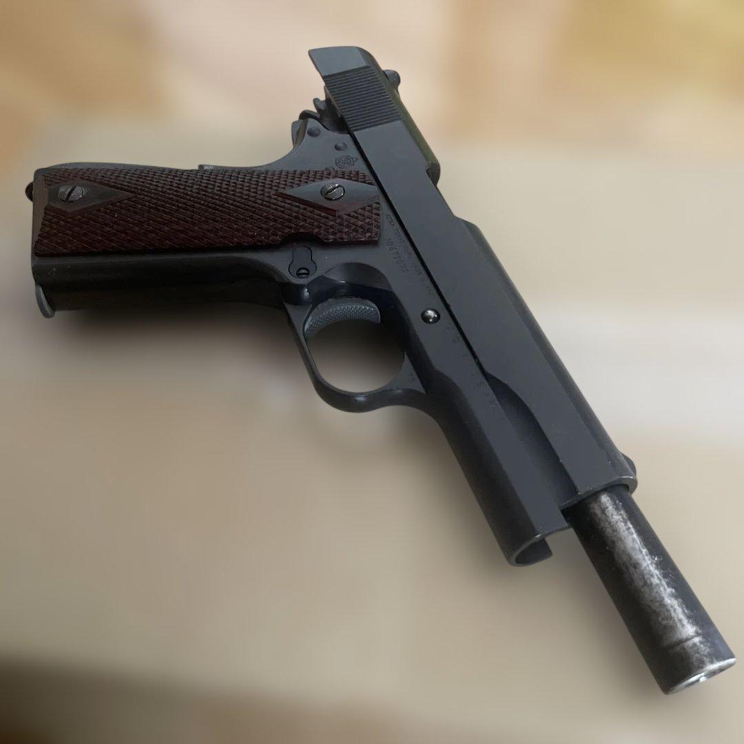 1911スタイルガスガン 木製グリップ日本製プラスチック製品