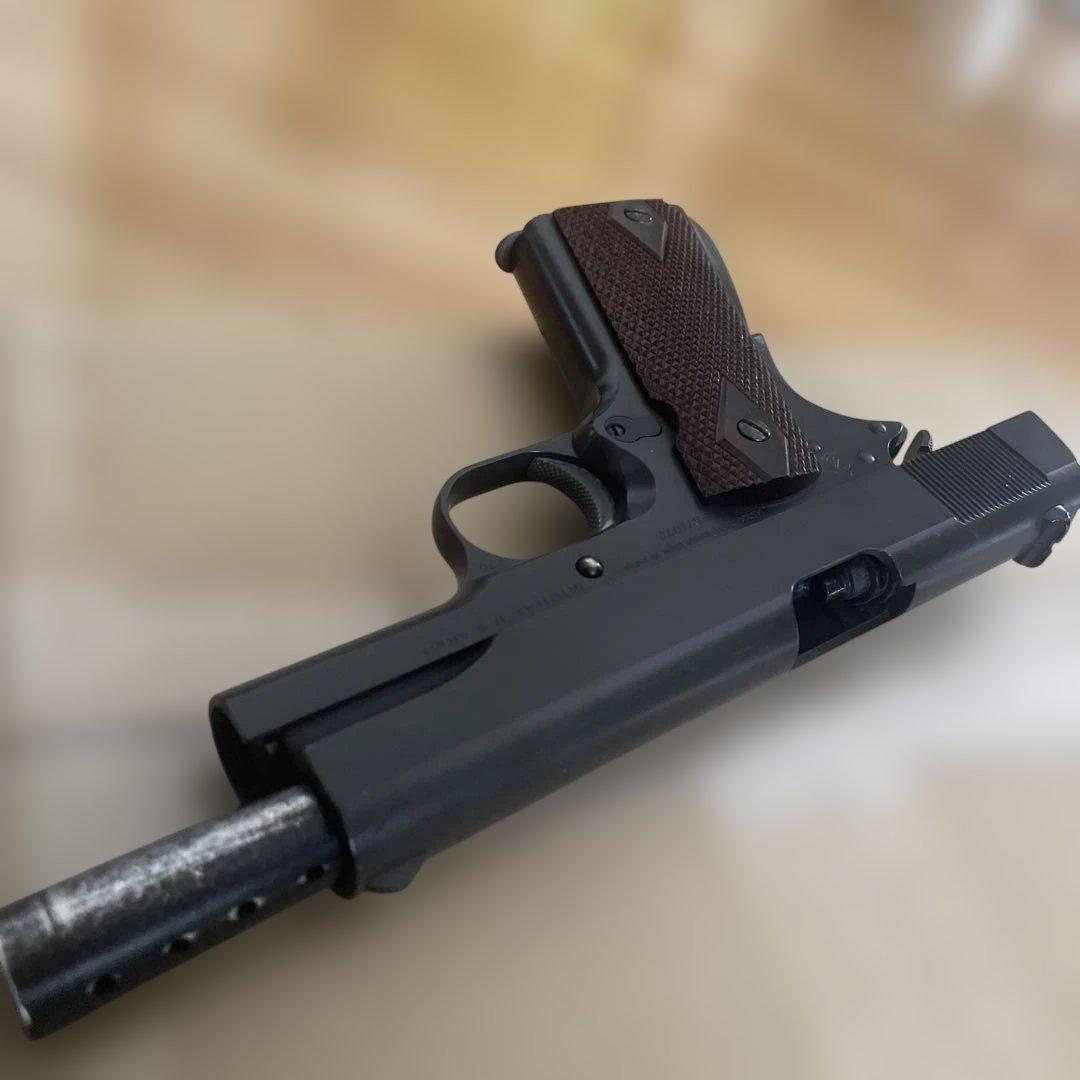 1911スタイルガスガン 木製グリップ日本製プラスチック製品