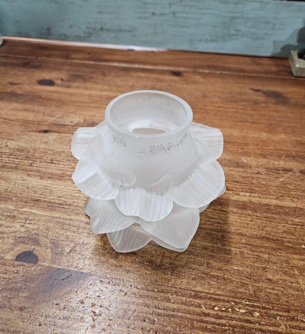 フランスアンティーク バラのガラスシェード 3段 ペンダントライト用