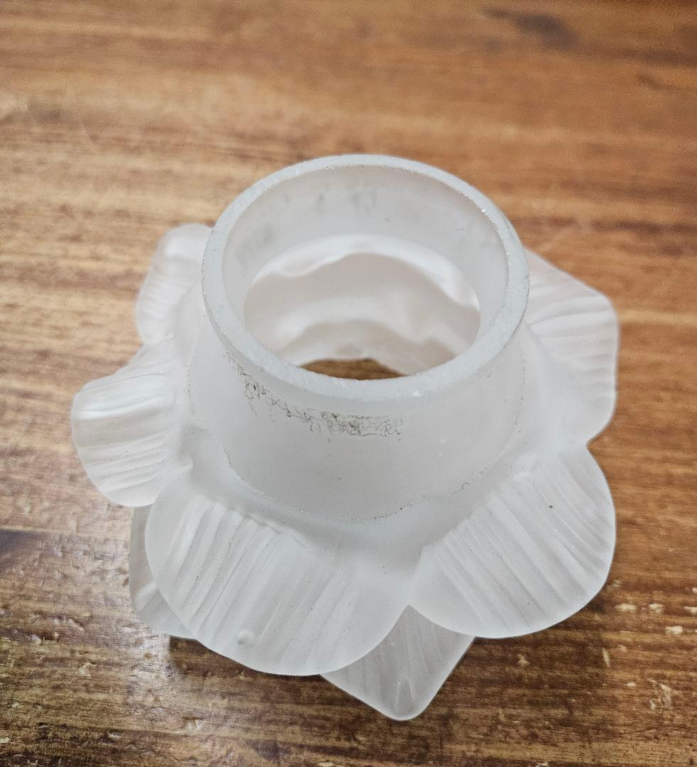 フランスアンティーク バラのガラスシェード 3段 ペンダントライト用