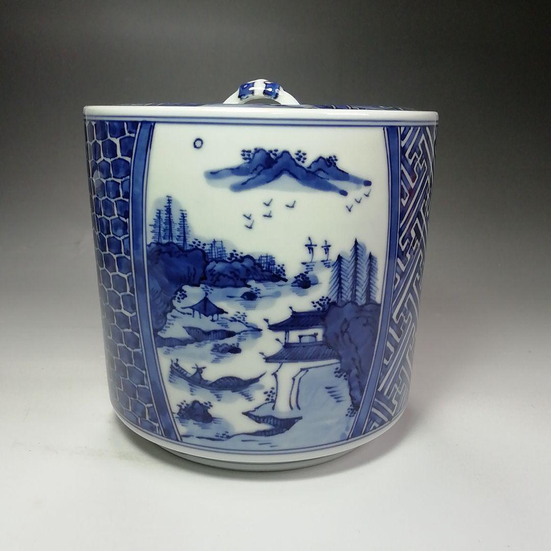 Ｓ５８５　皆具　『染付　台子皆具』『平安　秀峰造』　共箱　茶道具