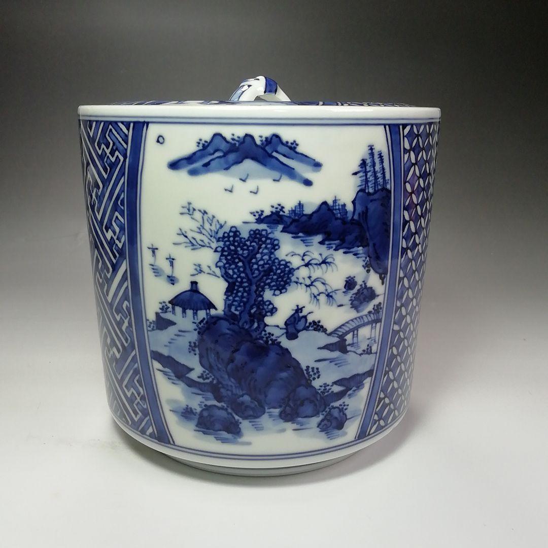 Ｓ５８５　皆具　『染付　台子皆具』『平安　秀峰造』　共箱　茶道具