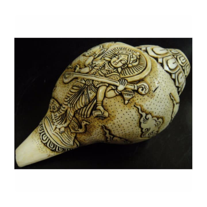 ◇チベット密教法具 法螺貝（シャンカ）ヤマーンタカ（大威徳明王）2
