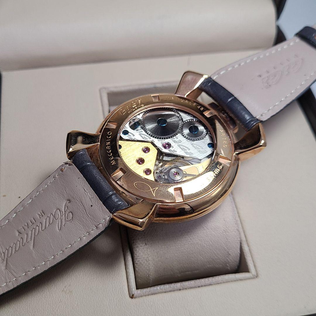 【良品】ガガミラノ　マニュアーレ48MM　純正ベルト　手巻き式　腕時計