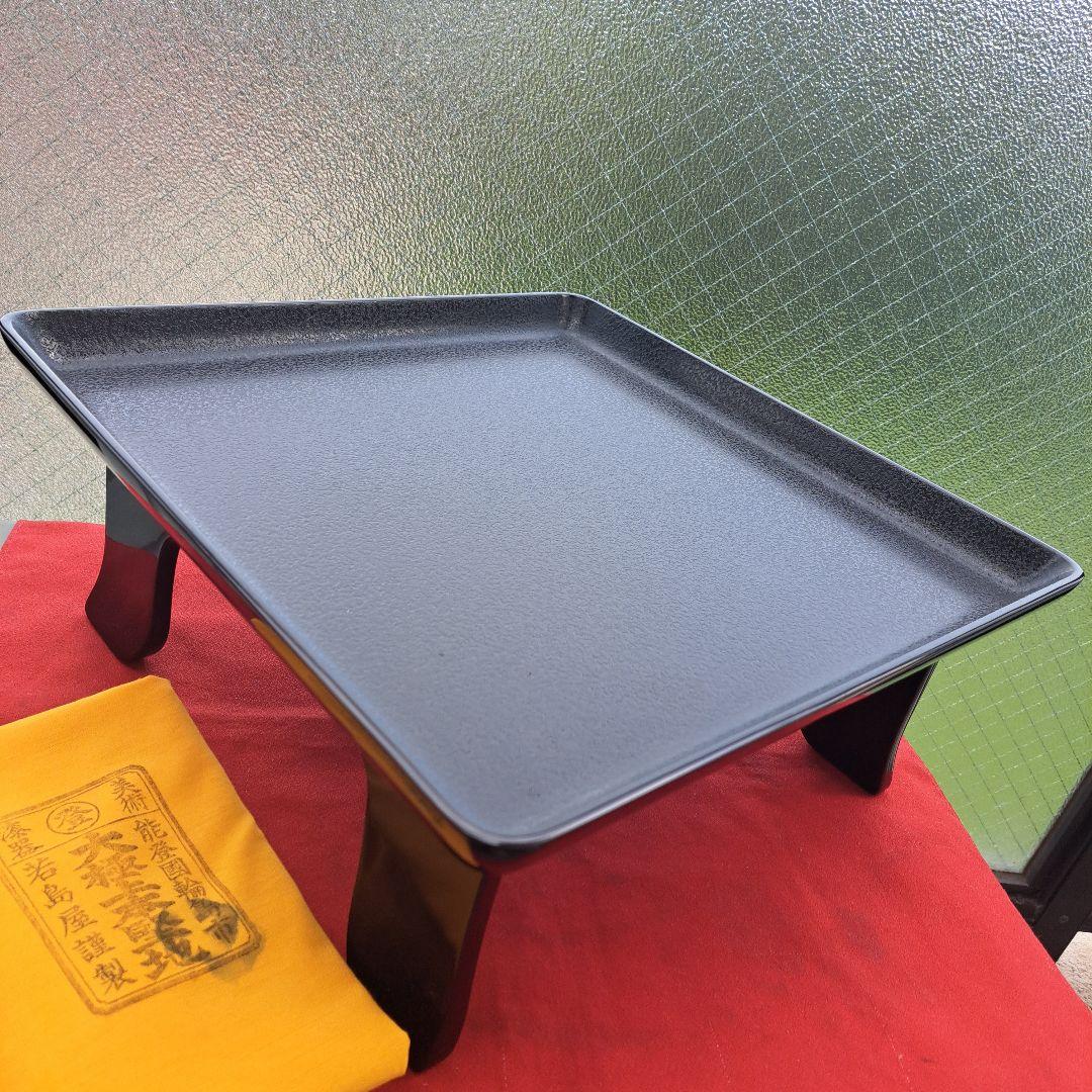 【輪島塗　(黒)石目乾漆　会席膳×5客】大極上本堅地　大雅堂　バラ売り相談可