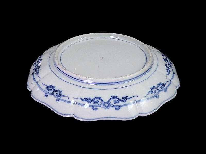 大聖寺伊万里 金襴手 丸紋に花鳥紋 牡丹の図 8寸皿 B351AS-