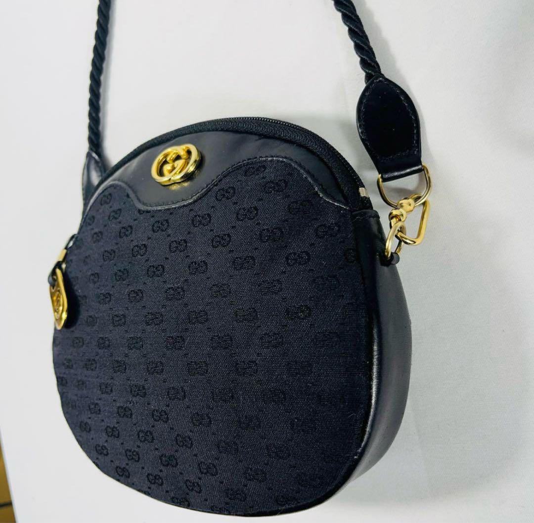 Gucci ショルダーバッグ ブラック　マイクロGG オールドグッチ　鑑定済み