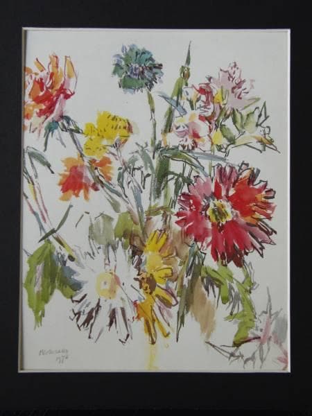 Oskar Kokoschka、Flowers、希少な額装用画集より、新品額装付