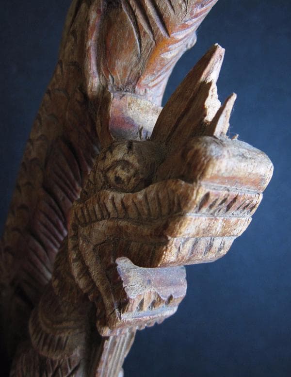 19世紀 タイ ビルマ 寺院の装飾 2 ナーガ 木彫 アンティーク