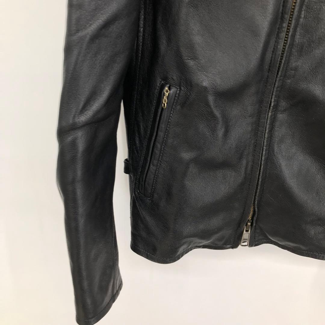 AVIREX ライダースジャケット 44 ブラック ゴートレザー