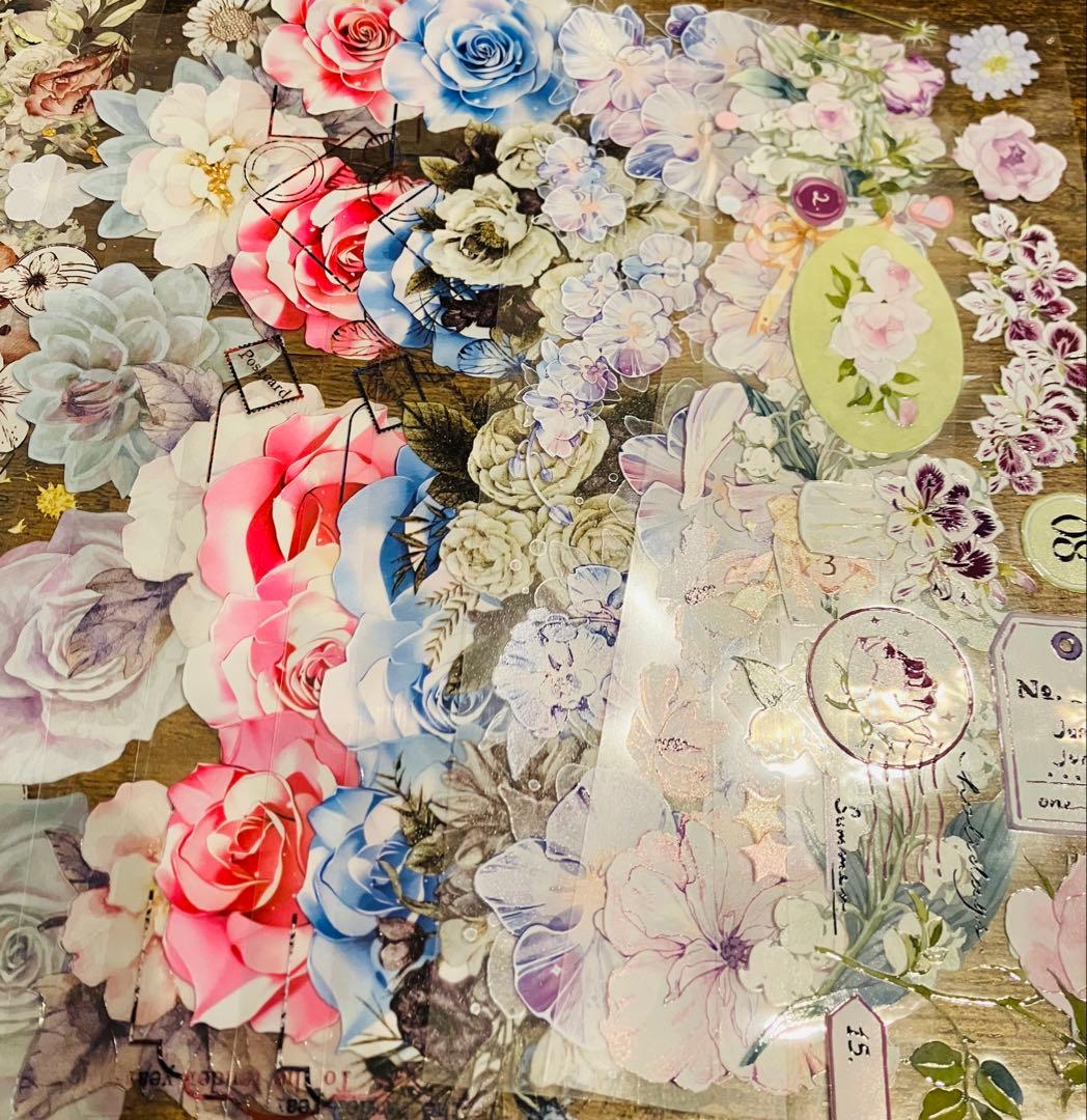 23.海外マステ 切り売り 花柄 15〜23cm 40枚(約7.6m) - メルカリ