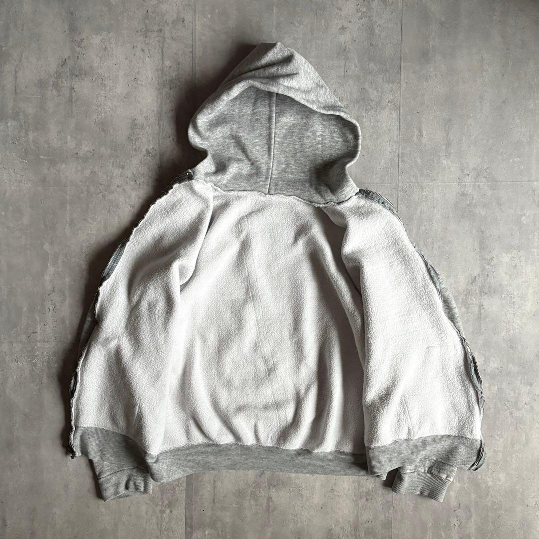 【70-80s vintage】ジップパーカー　短丈　片爪 アルミYKK 霜降り