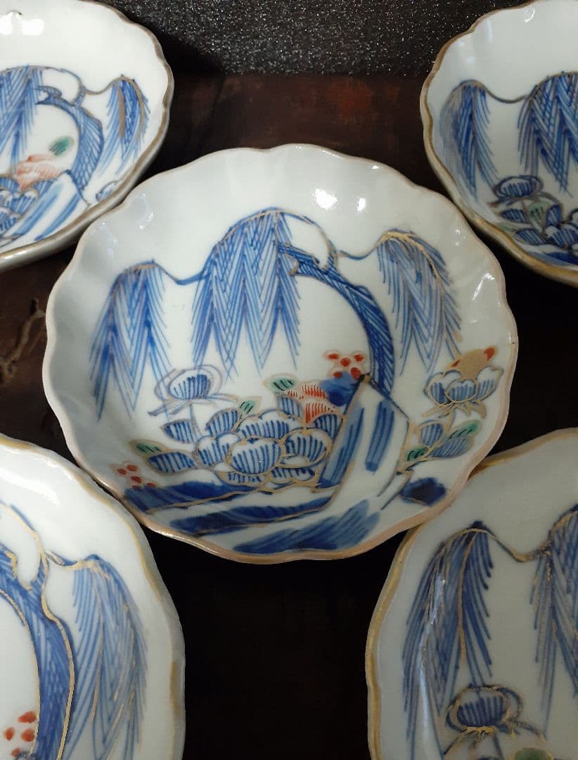 古伊万里 染錦 時代物 小皿 色絵 骨董 アンティーク