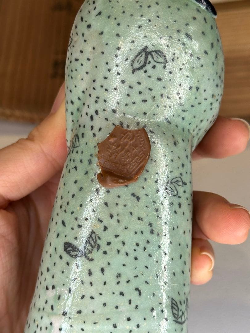 中国美術 清時代 粉彩 人物置物 共箱付 火漆封印有 骨董品