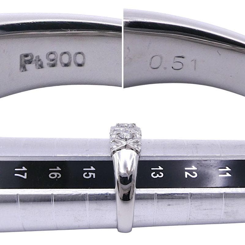 リング Pt900 ダイヤモンド合計0.51ct 14号