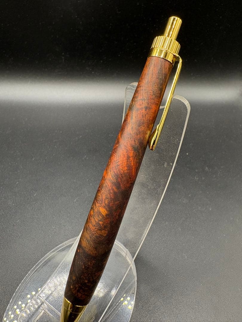 534超極上　本紫檀　瘤杢　縮杢　多色　木軸シャーペン　ボールペン
