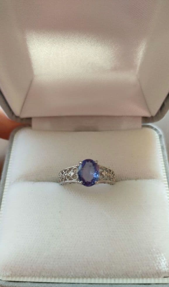 プラチナ900 タンザナイトリング 9.5号