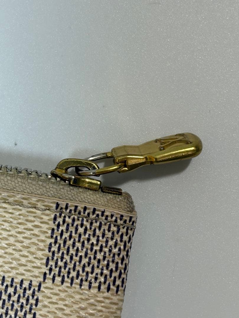 【美品】ルイヴィトン ポシェット クレ ケース ダミエ アズール