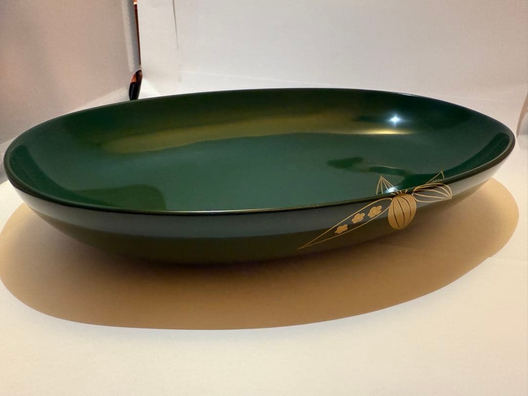 パスタ鉢　輪島塗　蒔絵 260x160x55mm 笹蒔絵　大王塗師屋