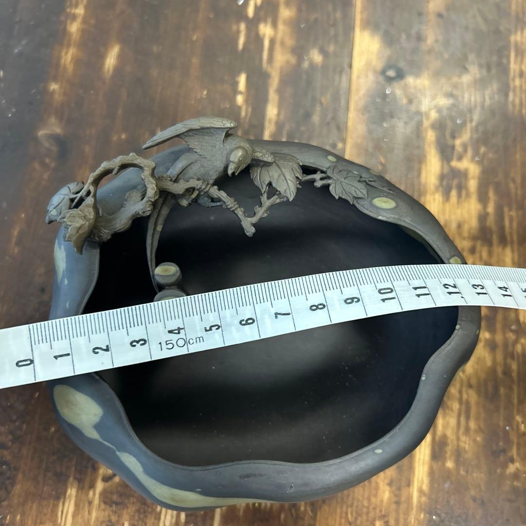 書道 硯 梅花坑水盂枝に鳥型 美術品 芸術家 骨董品