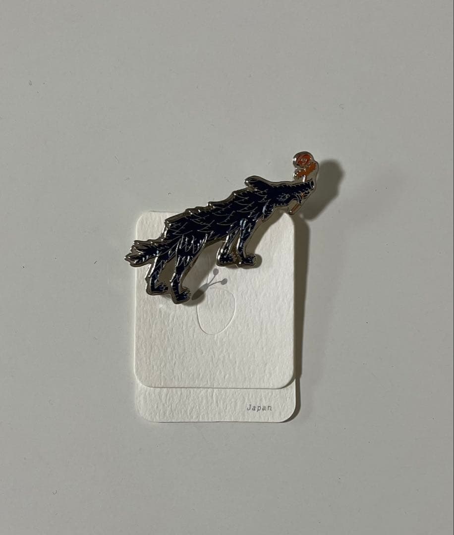 未使用　ミナペルホネンwolf&flower ブローチ　ネイビー×オレンジ Yahoo!オークション -「mina perhonen ミナペルホネン wolf