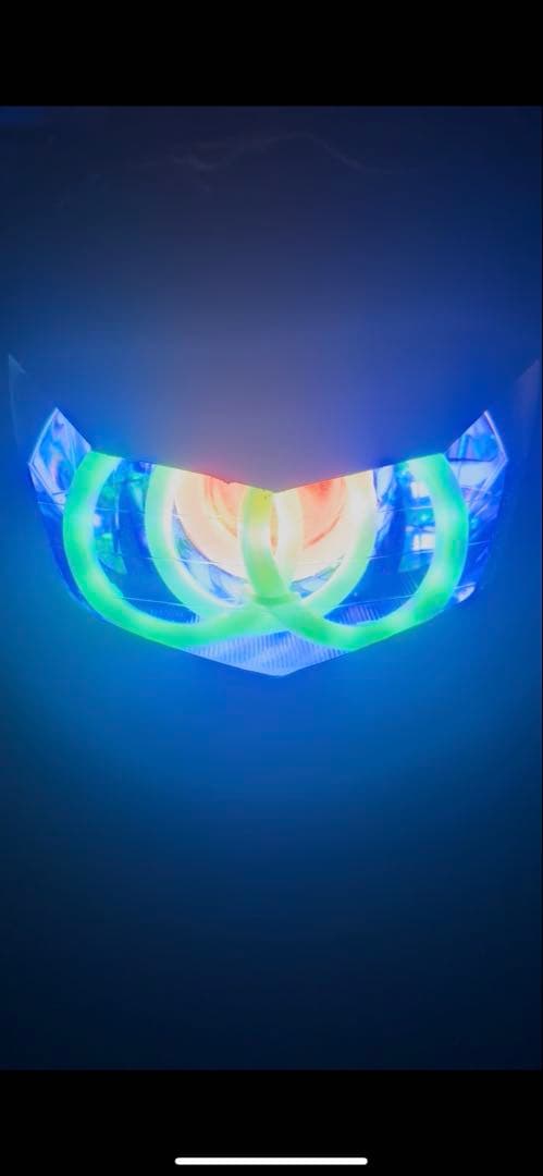 アドレスv125S 白青 イカリングヘッドライト！ 完全取り付けサポート